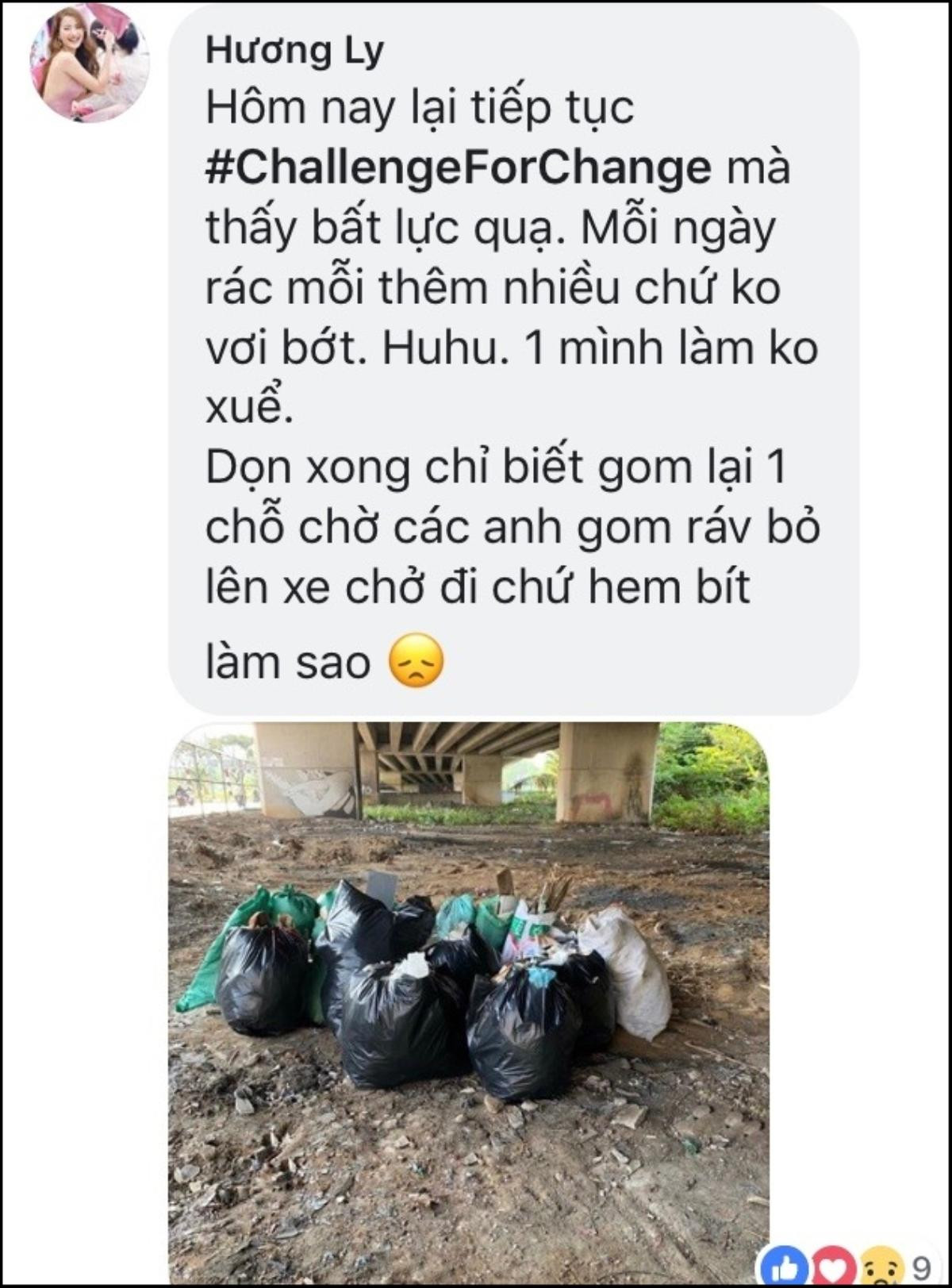 Người mẫu Hương Ly tham gia 'thử thách dọn rác' được dân mạng khen ngợi, hoa hậu H’hen Niê cũng tự hào dành tặng câu nói này Ảnh 2