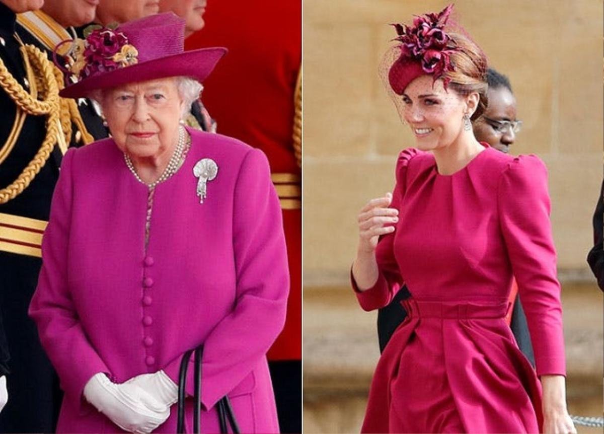 Không những ảnh hưởng từ Công nương Diana mà phong cách thời trang của Kate Middleton còn giống cả nữ hoàng Anh Ảnh 7