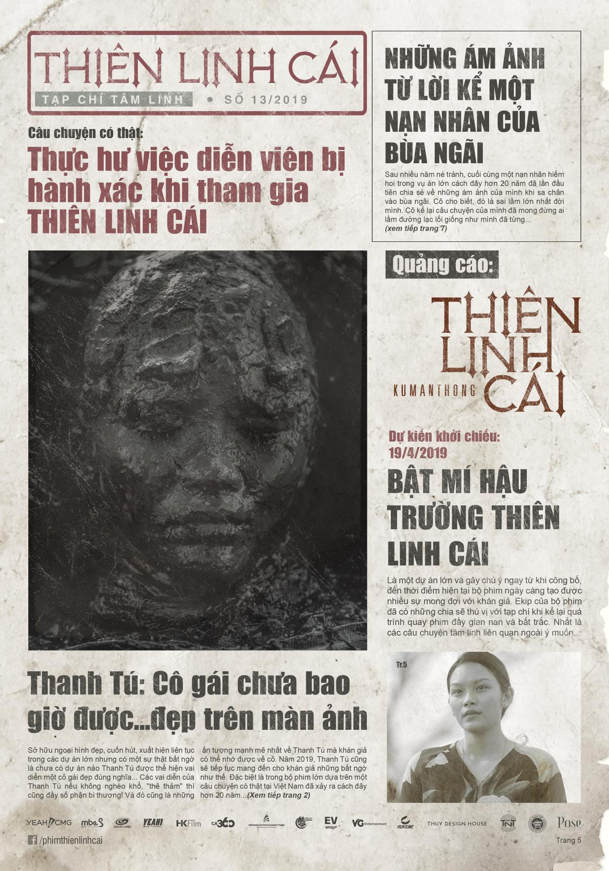 Hoàng Yến Chibi, Thanh Tú và Thanh Mỹ đầy ám ảnh trên những trang báo của loạt poster phim 'Thiên Linh Cái' Ảnh 5