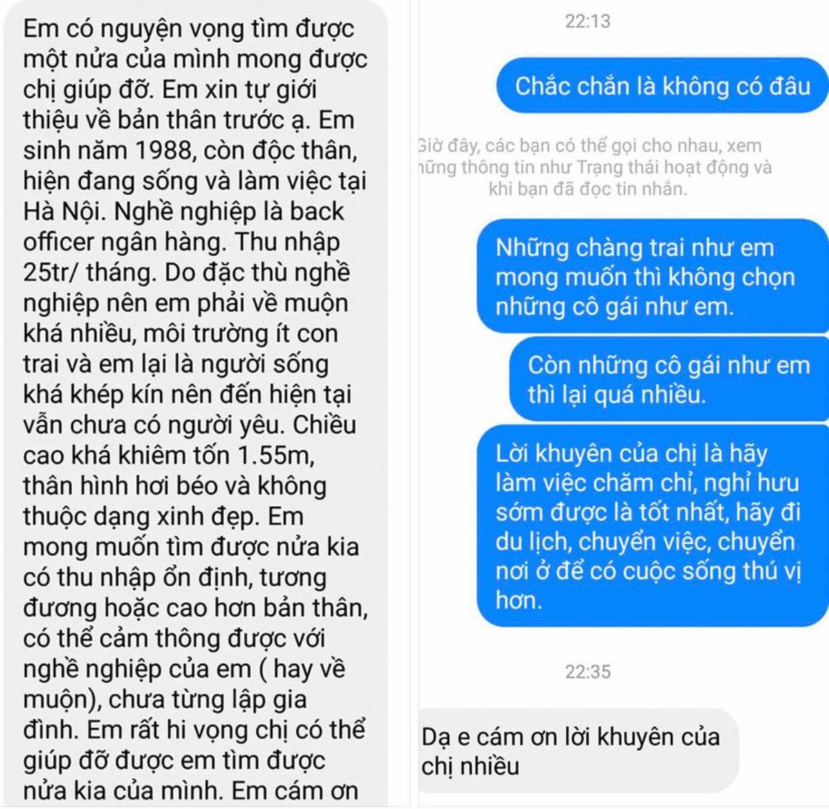 Gái ế làm ngân hàng lương 25 triệu/tháng nhờ bà mối tư vấn tìm bạn trai và cái kết phũ phàng Ảnh 2