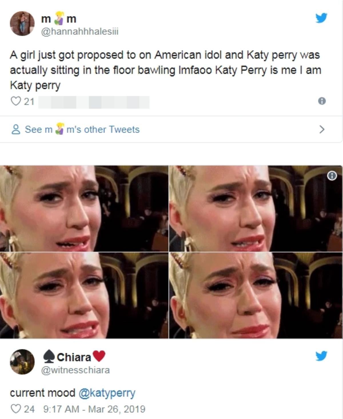 Katy Perry bị fan 'dìm hàng' vì gào khóc 'trôi trường quay' American Idol: 'Chị cũng được cầu hôn mà?' Ảnh 6