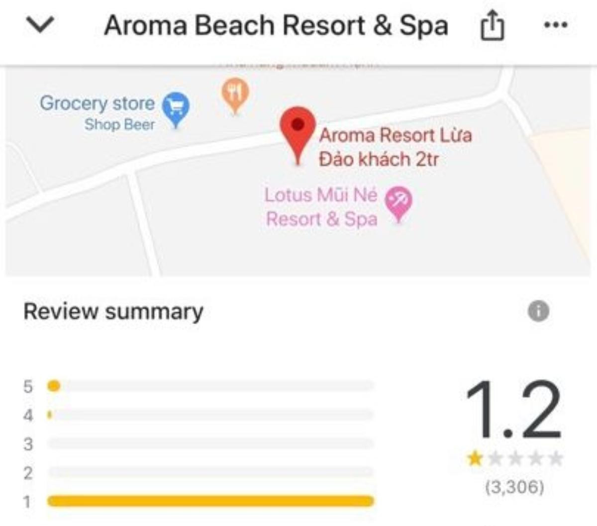 Hot: Resort hạng sang bị đổi tên thành 'Aroma Resort Lừa Đảo khách 2tr' và nhận hơn 3000 đánh giá 1 sao sau video tố lừa đảo Ảnh 3