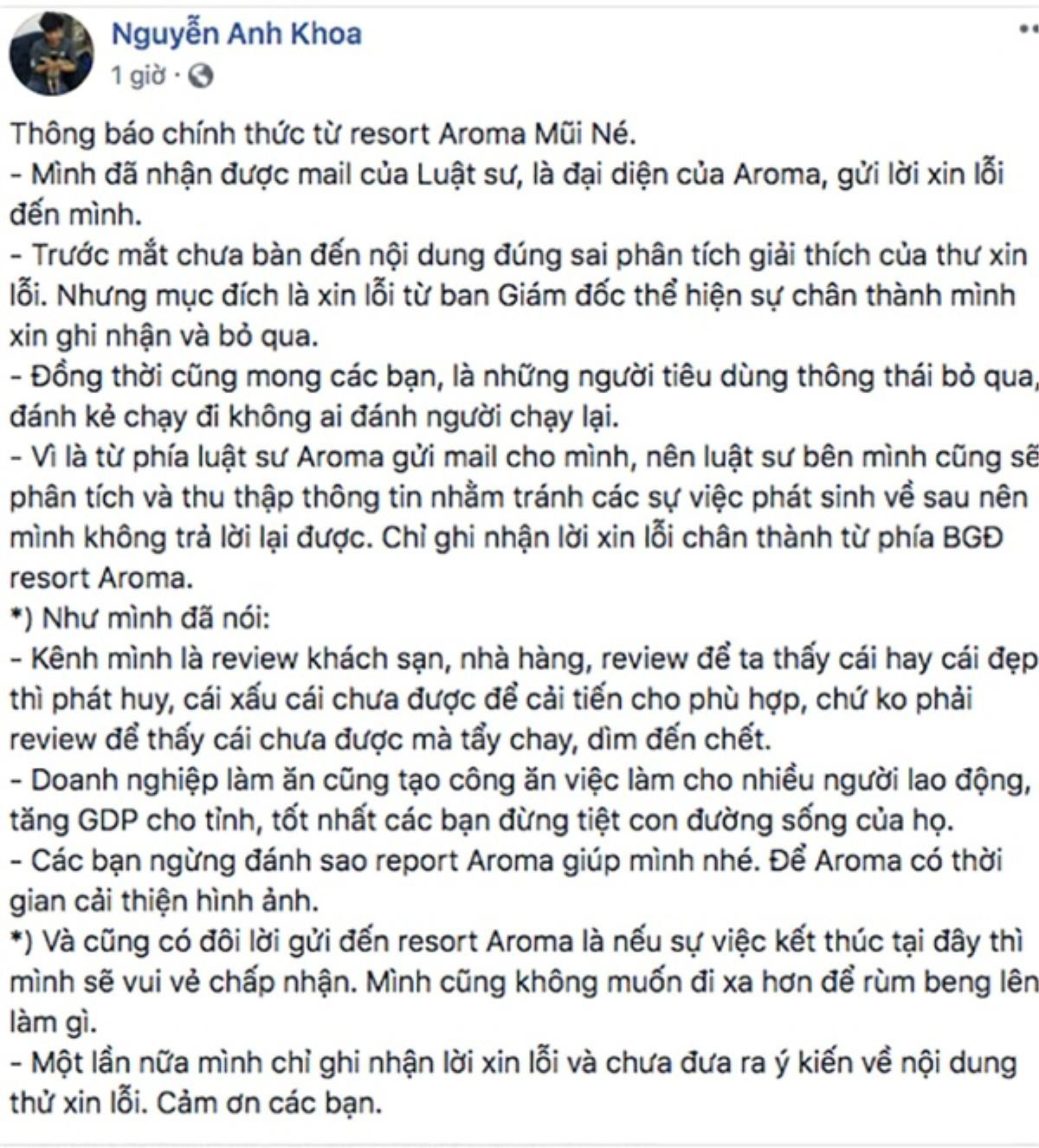 Khoa Pug chấp nhận lời xin lỗi, mong “đừng tiệt con đường sống của họ” sau vụ tố Aroma Resort lừa đảo khách 2 triệu Ảnh 2