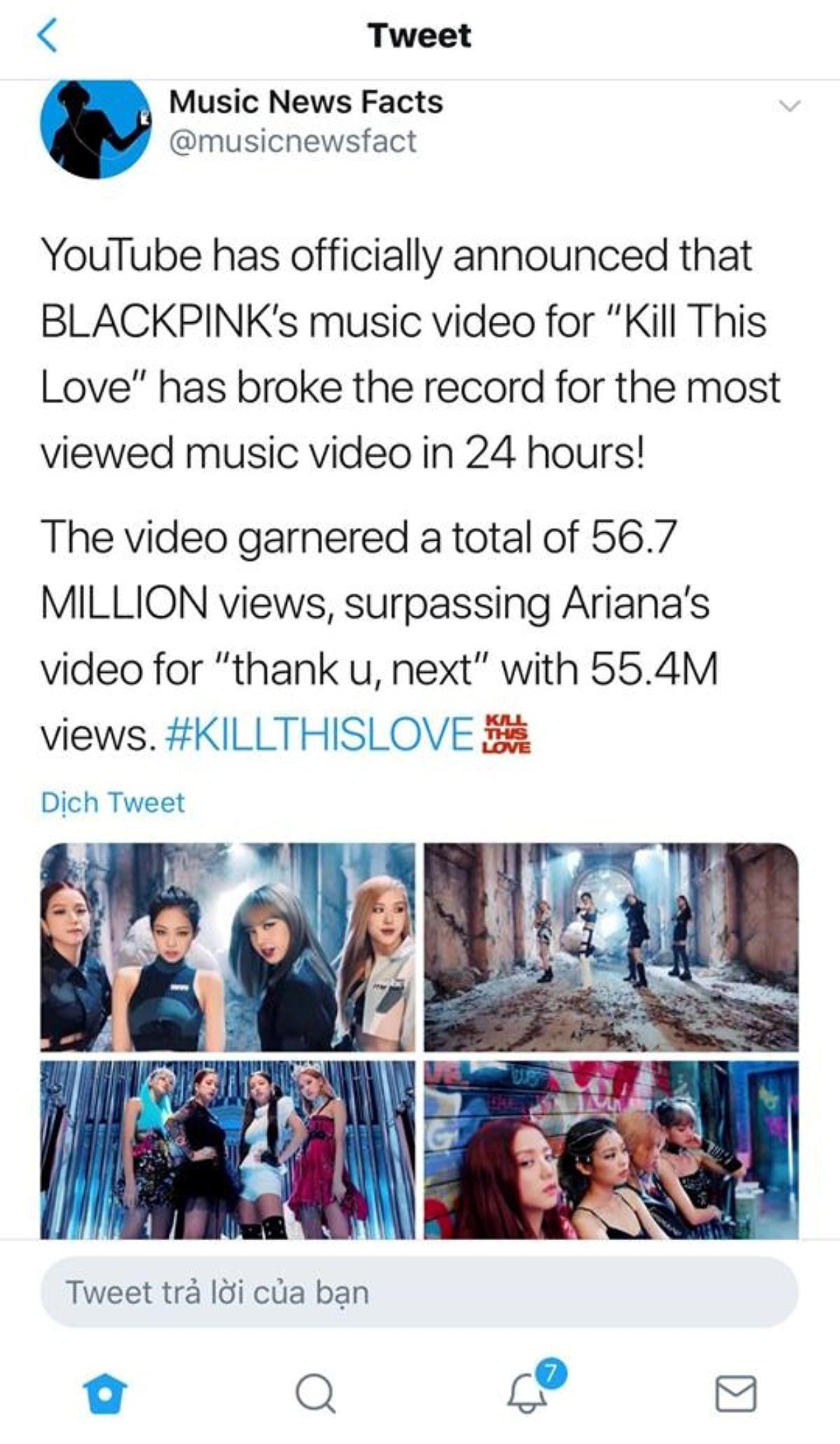 YouTube xác nhận: 'Kill This Love' (BlackPink) phá vỡ kỉ lục của Ariana Grande, trở thành MV trên thế giới được xem nhiều nhất sau 24h! Ảnh 5