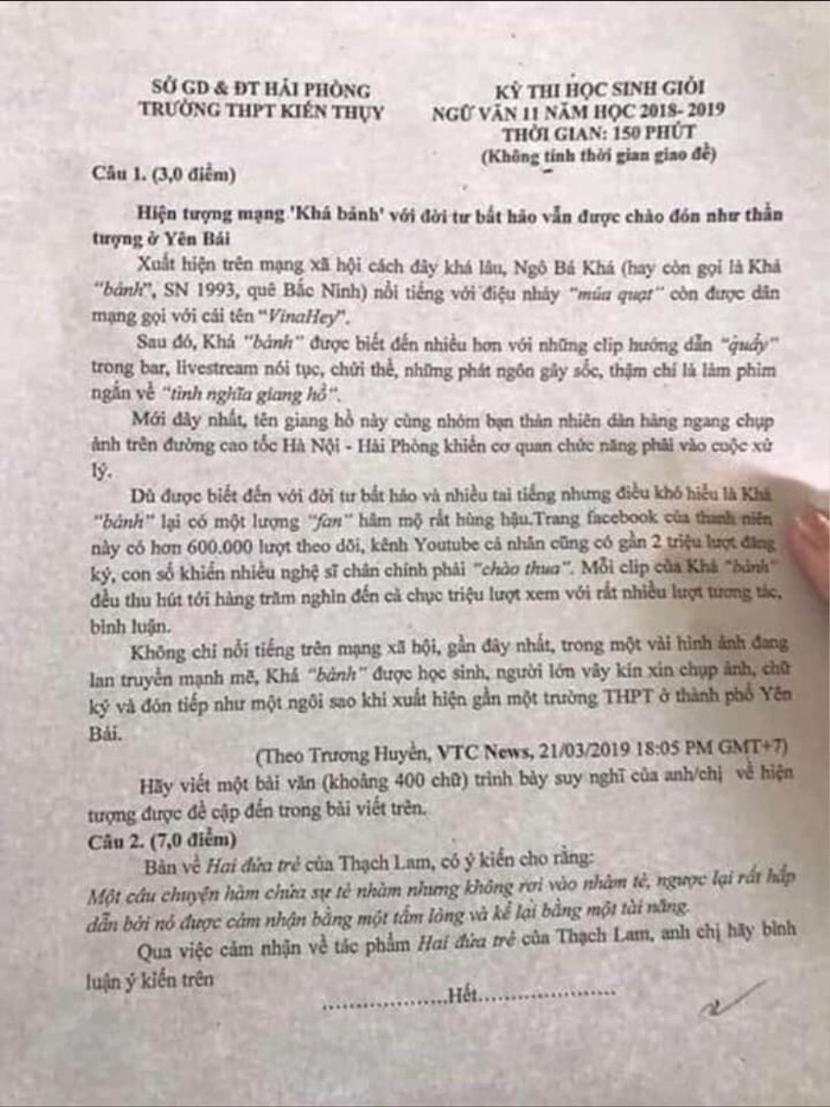 Khá 'bảnh' với đời tư bất hảo được đưa vào đề thi học sinh giỏi Ngữ văn Ảnh 1