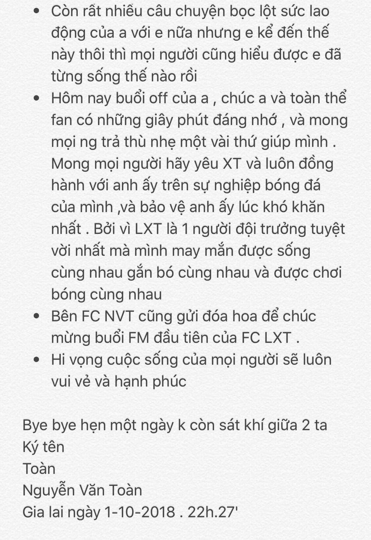 Văn Toàn gửi thư kể bị Xuân Trường đánh đập: 'Anh sống cho đàng hoàng vào!' Ảnh 4