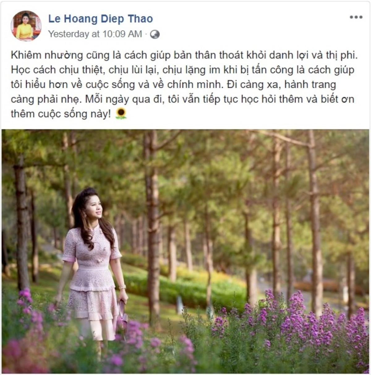 Sau kháng cáo muốn đoàn tụ, bà Lê Hoàng Diệp Thảo lên tiếng về sự khiêm nhường, im lặng khi bị tấn công Ảnh 1