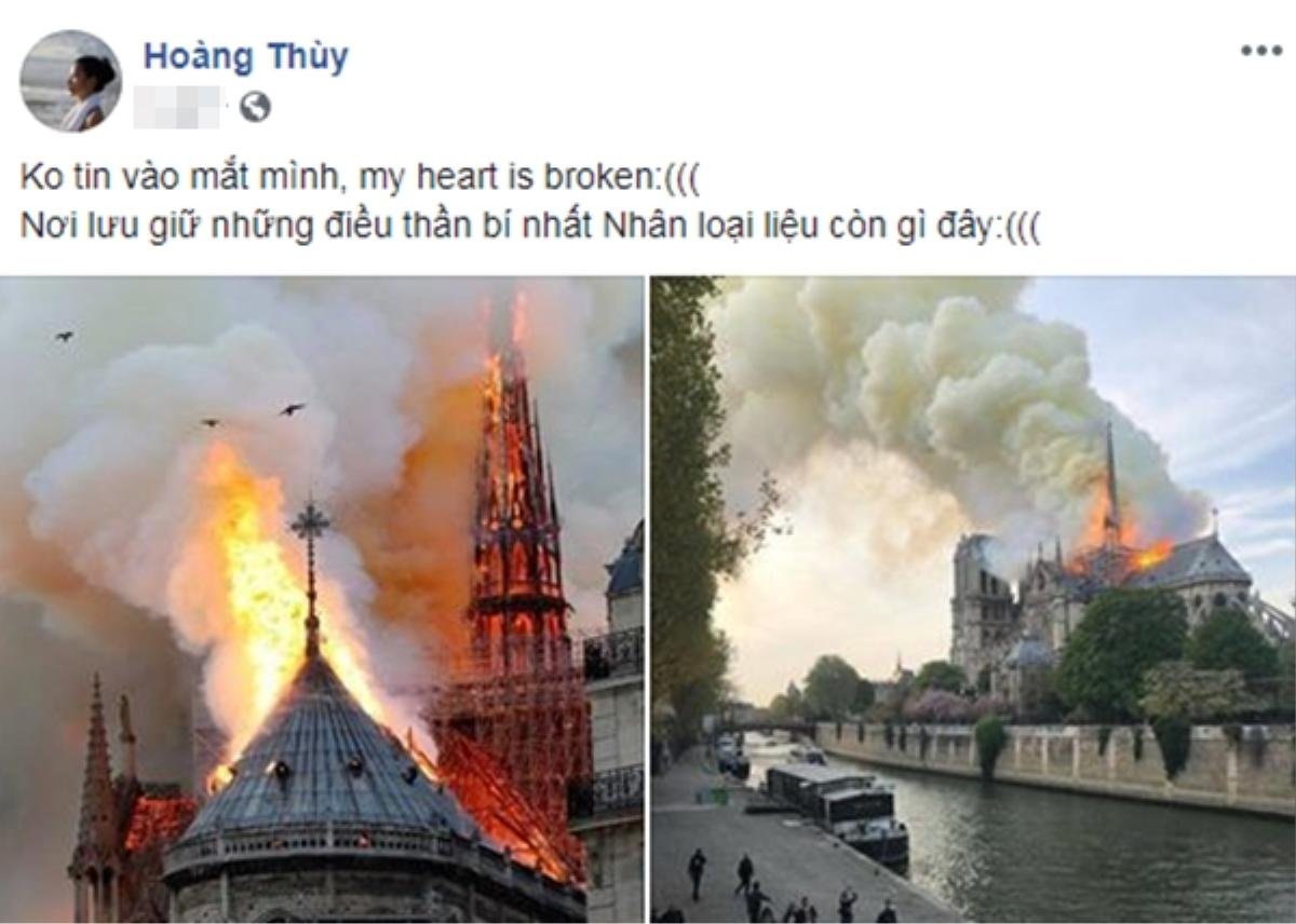 Nhà thờ Đức Bà Paris cháy lớn: Hoàng Thùy, Hứa Vĩ Văn cùng dàn sao Việt bàng hoàng trước mất mát Ảnh 8