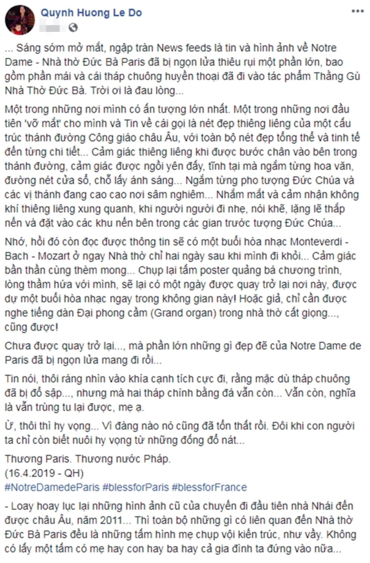 Nhà thờ Đức Bà Paris cháy lớn: Hoàng Thùy, Hứa Vĩ Văn cùng dàn sao Việt bàng hoàng trước mất mát Ảnh 3