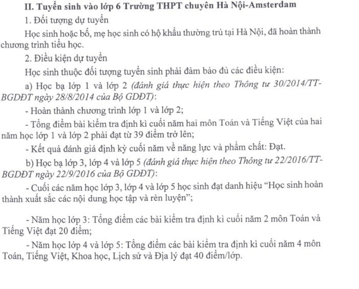 Học bạ toàn điểm 10 mới qua vòng sơ tuyển để thi vào THCS chuyên Amsterdam Ảnh 1