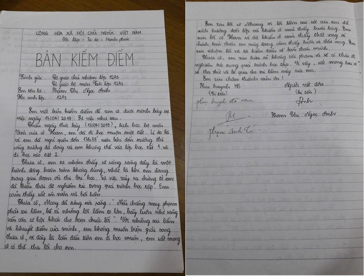 'Cười bể bụng' với bản kiểm điểm 'sặc mùi' văn chương của nữ sinh lớp 12 Ảnh 1