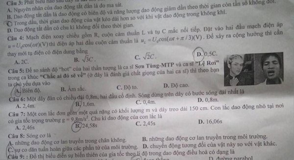 Mỹ Tâm - Sơn Tùng - B-Ray cùng loạt hit xuất hiện trên đề thi: Bạn có khả năng 'vượt ải'? Ảnh 4