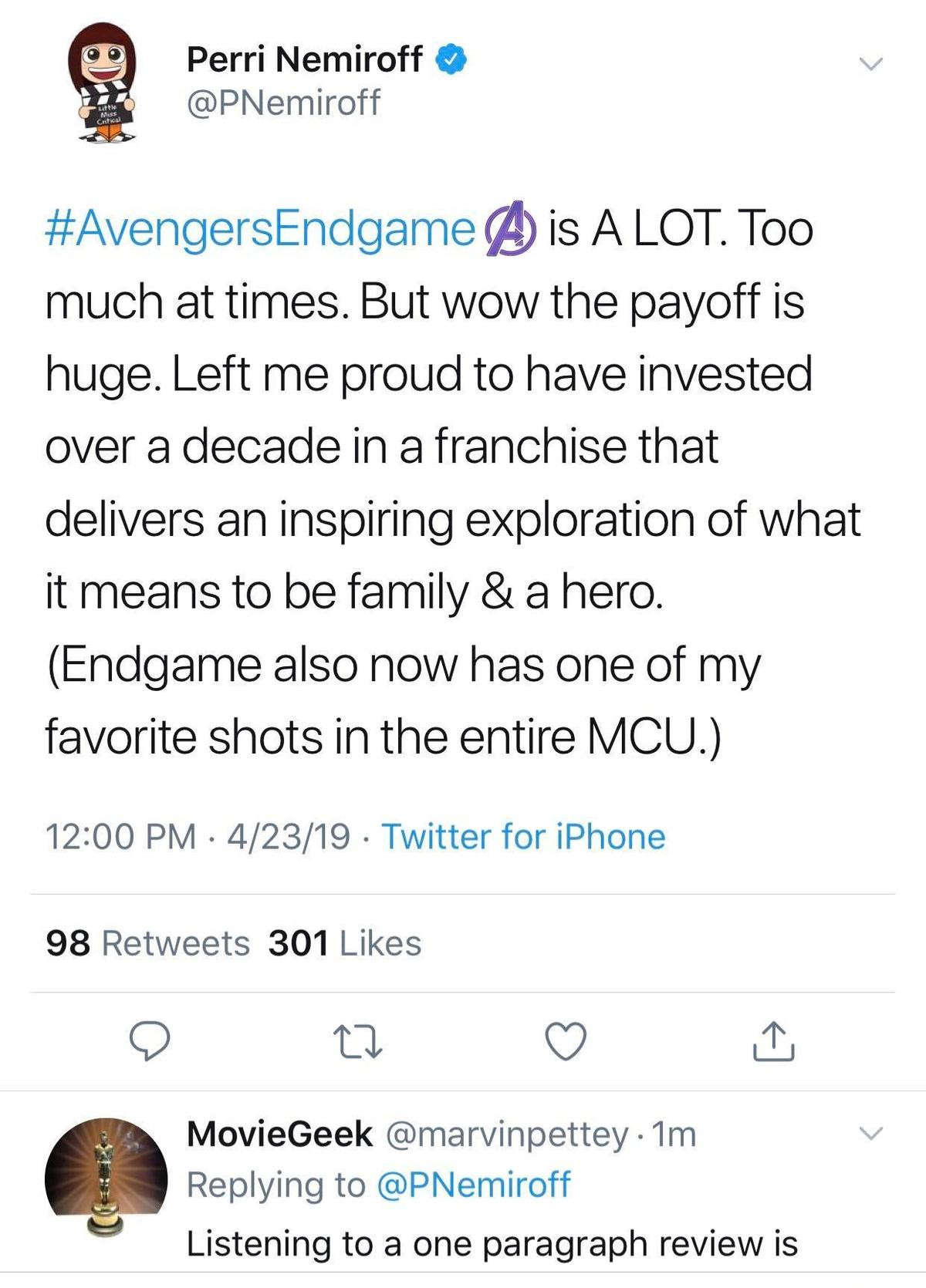 Phản ứng của những khán giả đầu tiên xem 'Avengers: Endgame': Thiên anh hùng ca, khóc cười liên tục và đầy ắp fan-service Ảnh 13