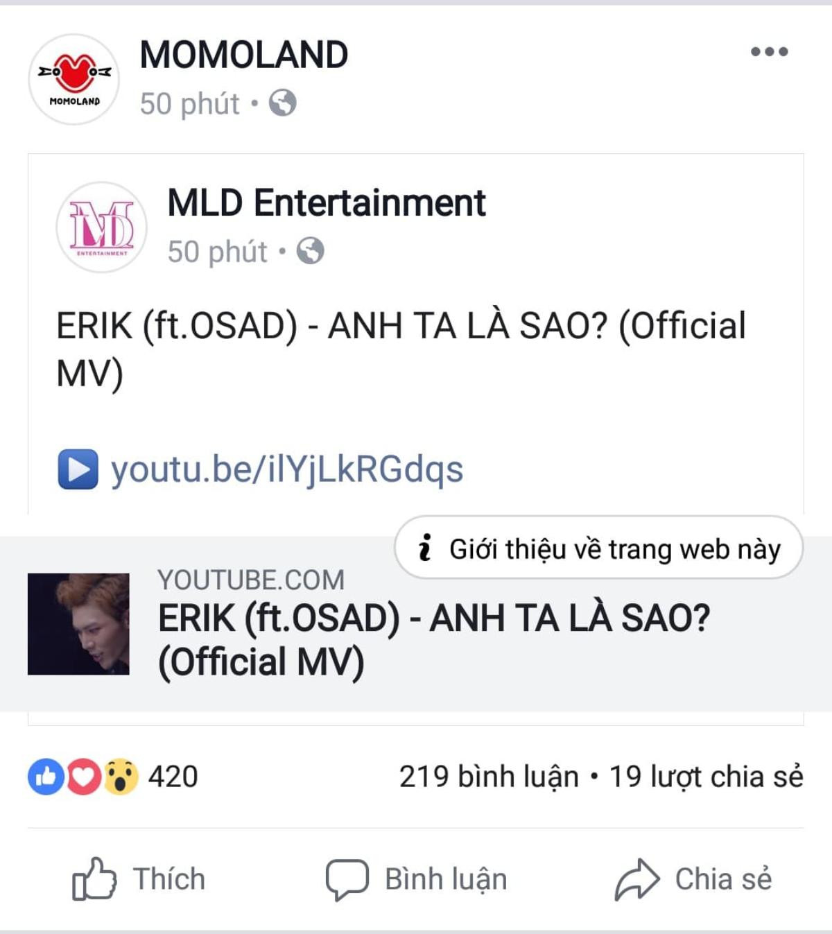 Vừa ra mắt, MV 'Anh ta là sao?' của Erik đã 'chiếm tim' girlgroup Kpop Momoland? Ảnh 1