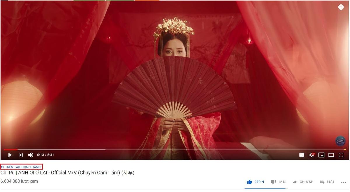 Sau 2 ngày lên sóng, MV comeback của Chi Pu xuất sắc giữ vị trí 'ngôi vương' top 1 trending Youtube Việt Nam Ảnh 3