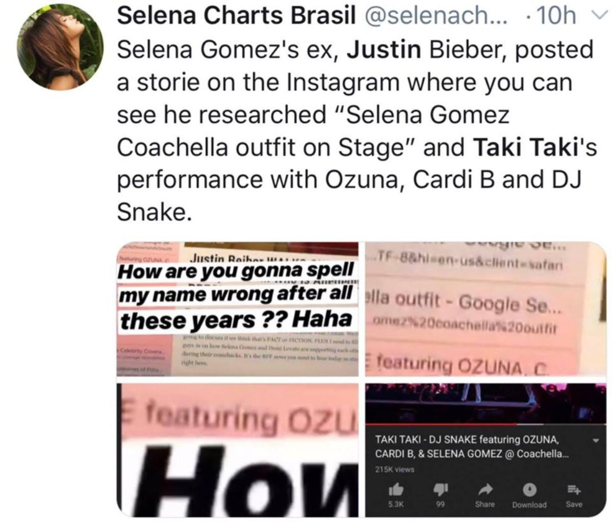 Selena Gomez xuất hiện trong lịch sử tìm kiếm của Justin Bieber: Cư dân mạng nháo nhào còn anh chàng thì điểm tĩnh… 'chuyện này không có gì phải giấu giếm' Ảnh 1