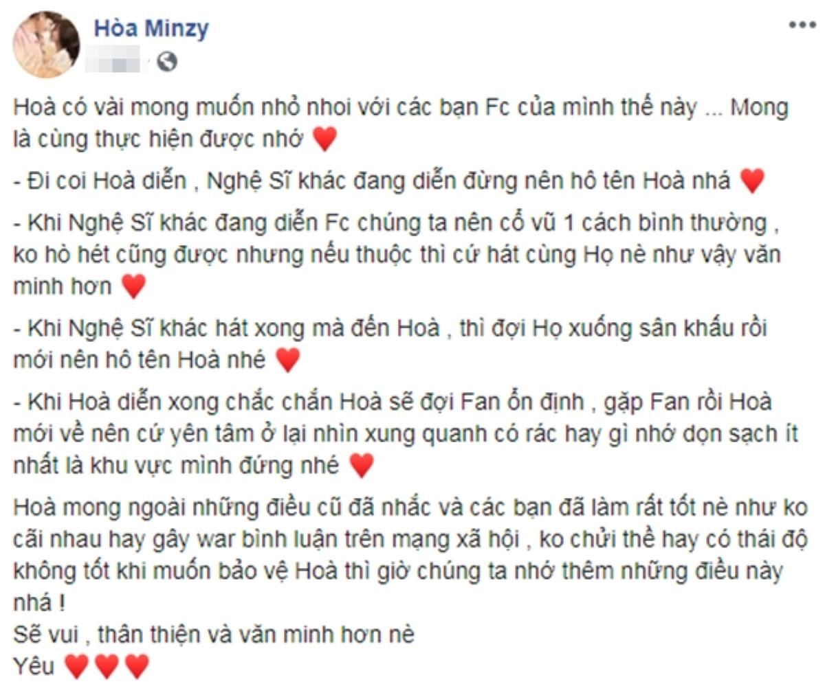 Hòa Minzy 'ghi điểm' mạnh cùng danh sách mong muốn gửi fan khi đến cổ vũ cô nàng Ảnh 1