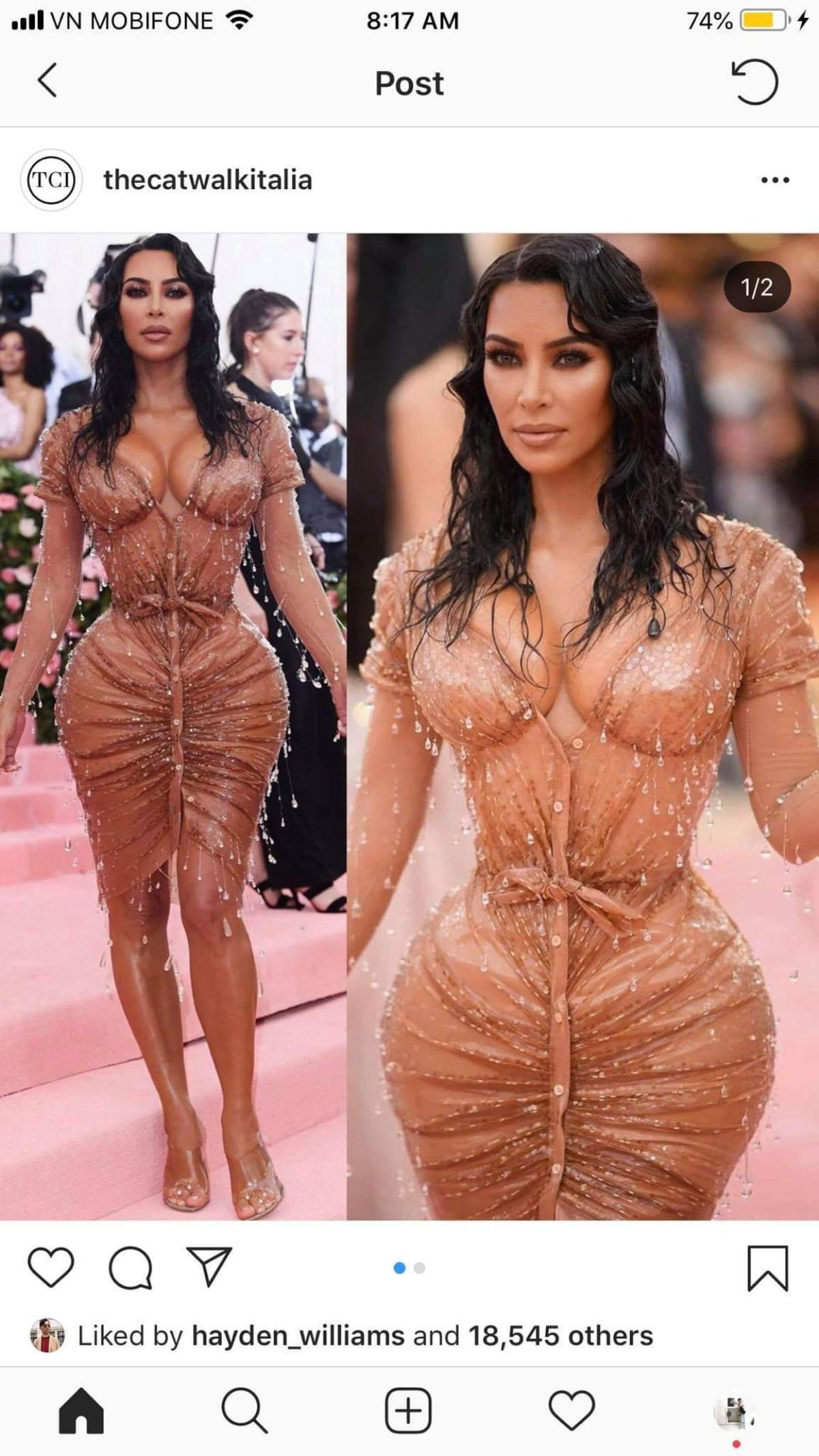 Met Gala 2019: Đỉnh cao ý tưởng là đây, Kim Kardishian mặc xuyên thấu cosplay cô gái mắc mưa ướt nhẹp Ảnh 4