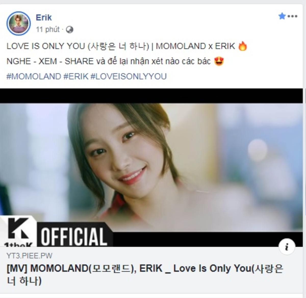 Click xem ngay sản phẩm hợp tác 'Love Is Only You' giữa Erik và Momoland Ảnh 1