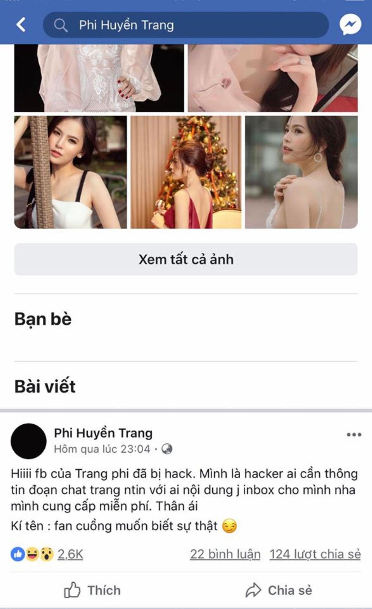 ‘Vận đen vẫn chưa buông tha Phi Huyền Trang: Facebook bị hack, đe dọa phát tán clip nóng Ảnh 1