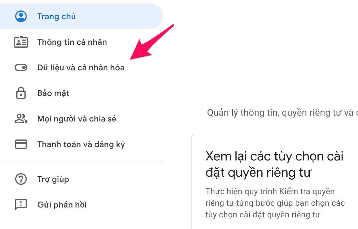 Google thu thập dữ liệu cá nhân