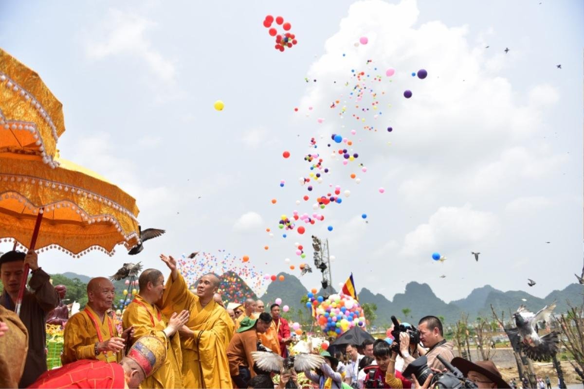 Cận cảnh lễ tắm phật, thả chim bồ câu trong ngày Đại lễ Phật đản Vesak 2019 Ảnh 21