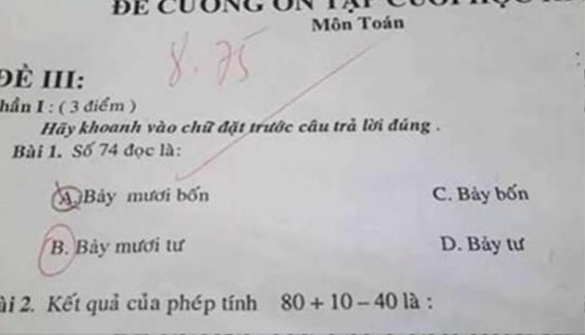 Bài toán lớp 1 gây tranh cãi: Số 74 đọc như thế nào mới đúng? Ảnh 1