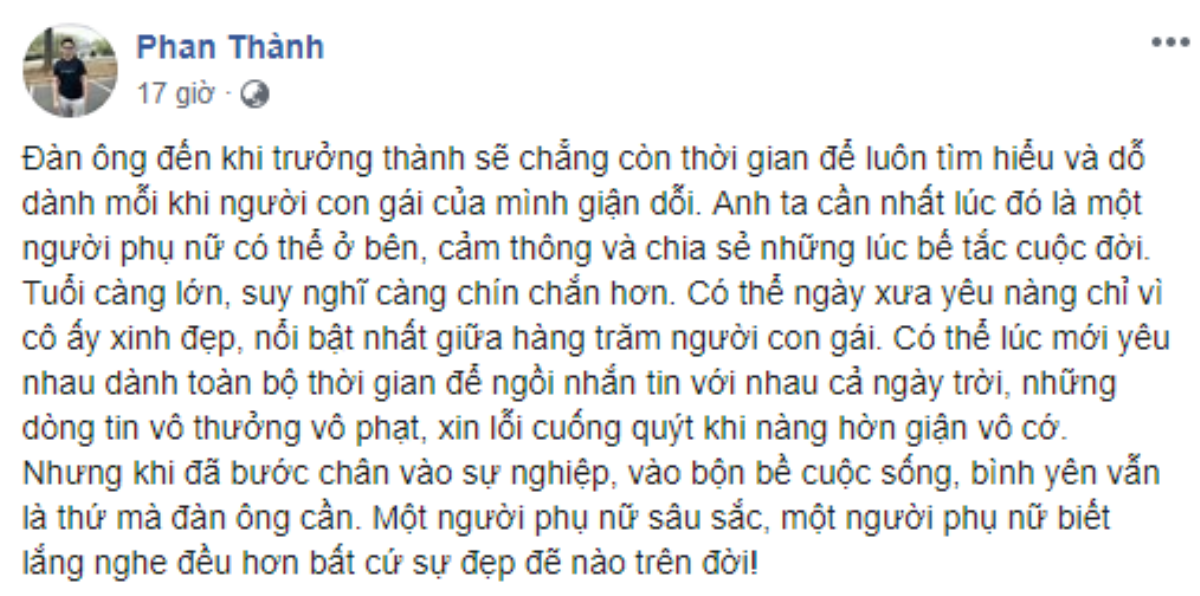 Có lẽ đã quá mệt mỏi vì yêu hotgirl, thiếu gia Phan Thành bắt đầu suy tư về phụ nữ trưởng thành? Ảnh 2