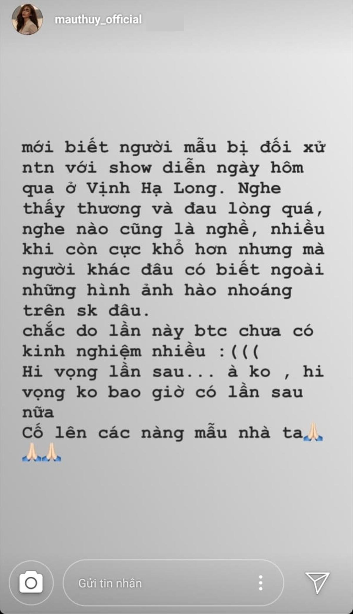 Mâu Thủy phản ứng 'gắt' trước lùm xùm người mẫu tố bị đối xử 'tệ': Không có lần sau! Ảnh 1