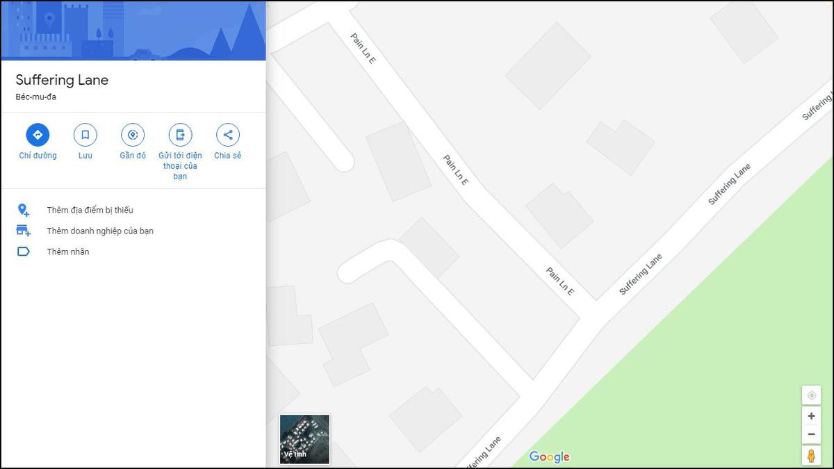 địa danh kinh khủng trên Google Maps