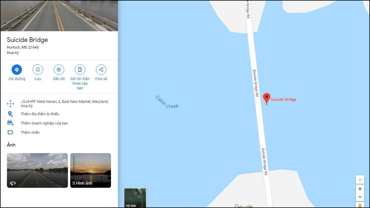 địa danh kinh khủng trên Google Maps