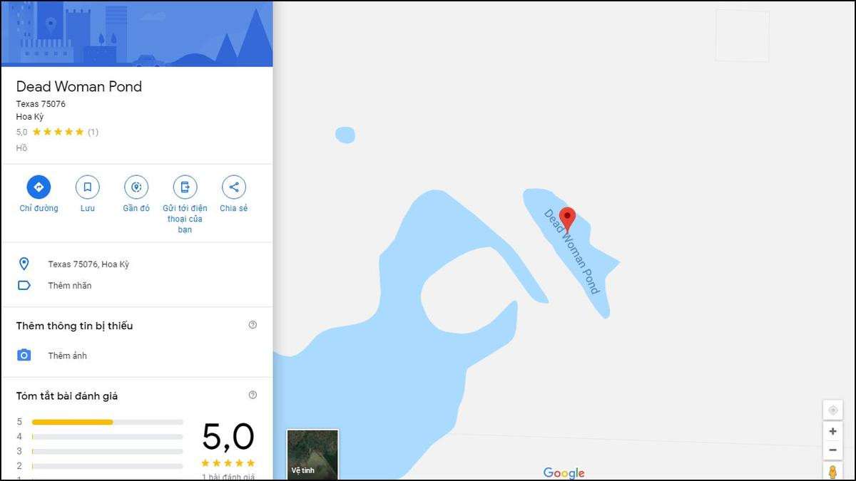 địa danh kinh khủng trên Google Maps