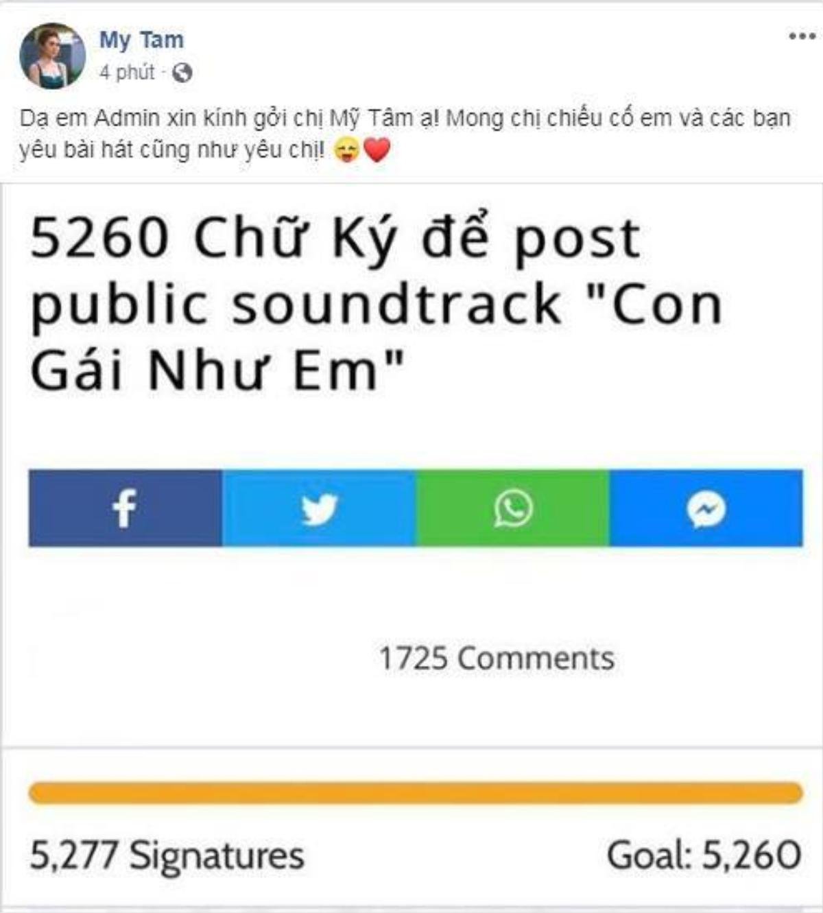 Chưa đến 1 ngày, chiến dịch 5260 chữ ký để nghe soundtrack mới hoàn thành: Phía Mỹ Tâm 'choáng' vì fan sung quá! Ảnh 6