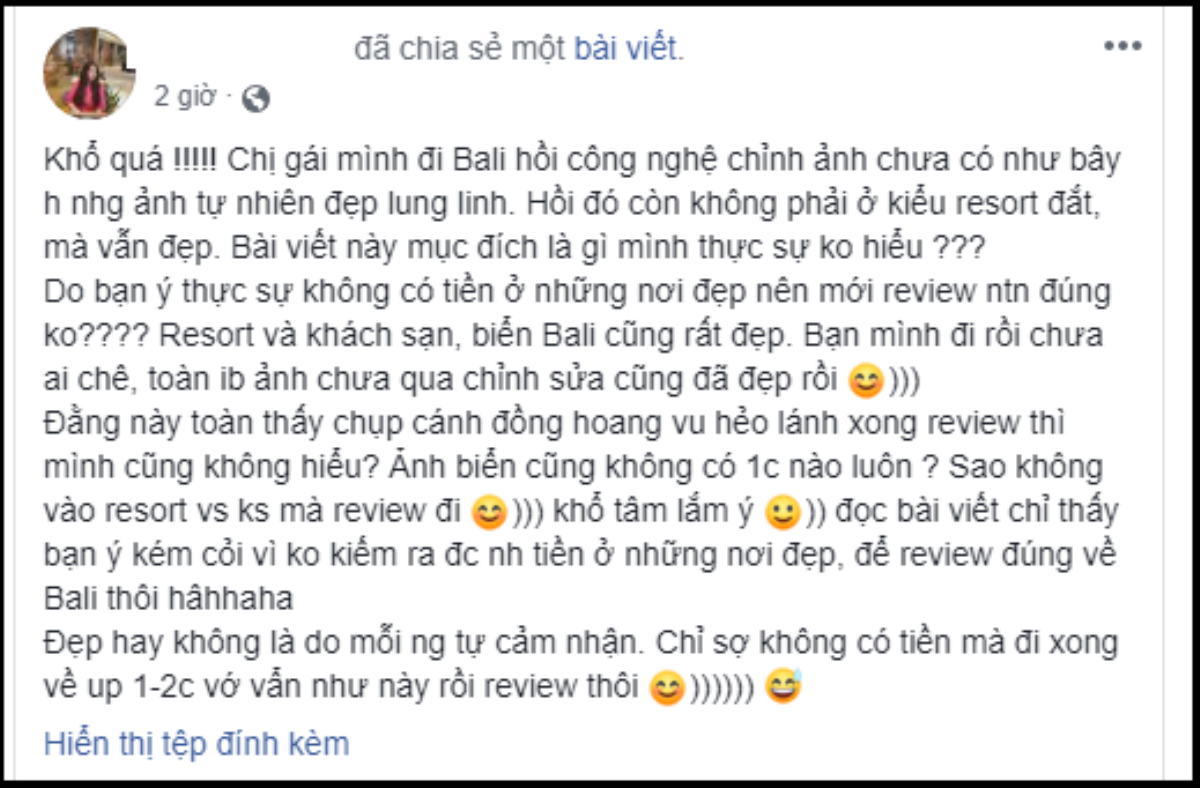 Cô gái đăng đàn chê Bali 'nghèo, ảo và không lung linh' khiến hội những người từng đi Bali bức xúc vì cách review không có tâm Ảnh 15