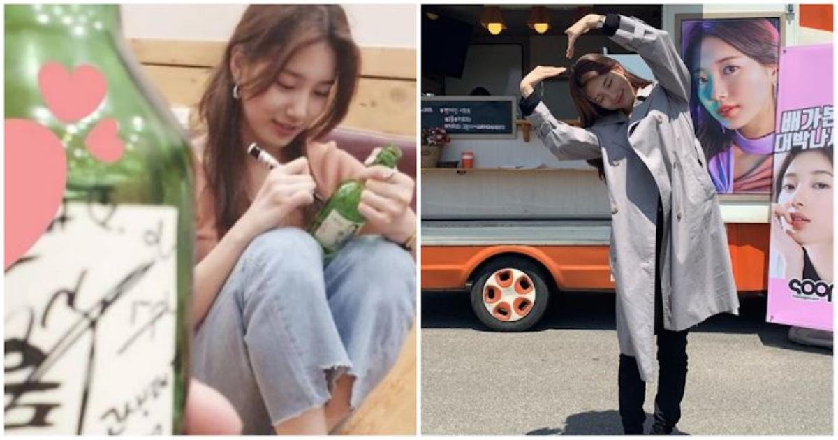 Đây là lý do vì sao Suzy ký tên lên các chai Soju trong buổi gặp gỡ đoàn làm phim 'Vagabond' Ảnh 1