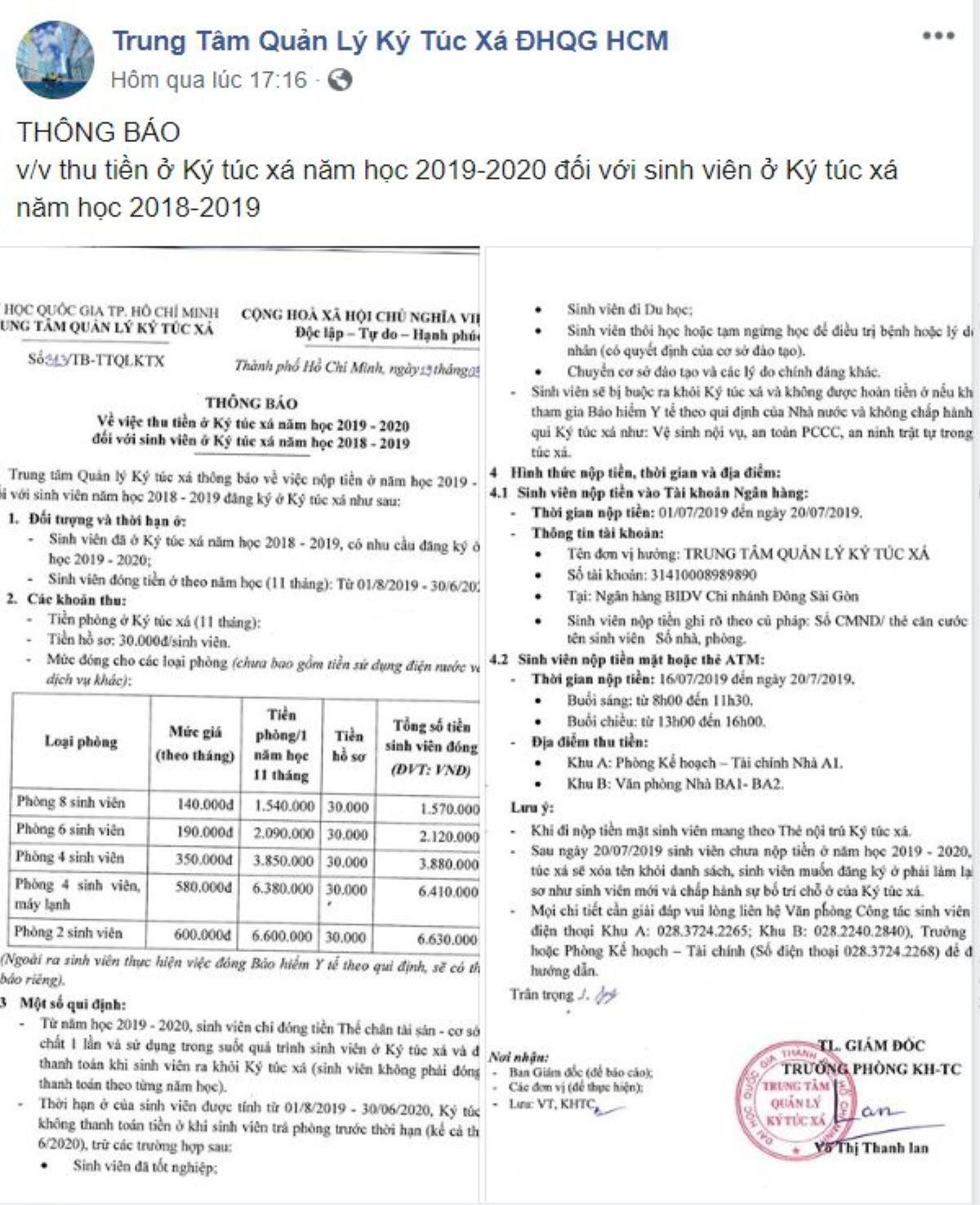 Sinh viên bức xúc vì phải đóng tiền lưu trú KTX 11 tháng/lần , Giám đốc Ký túc xá ĐHQG TP.HCM nói gì? Ảnh 1