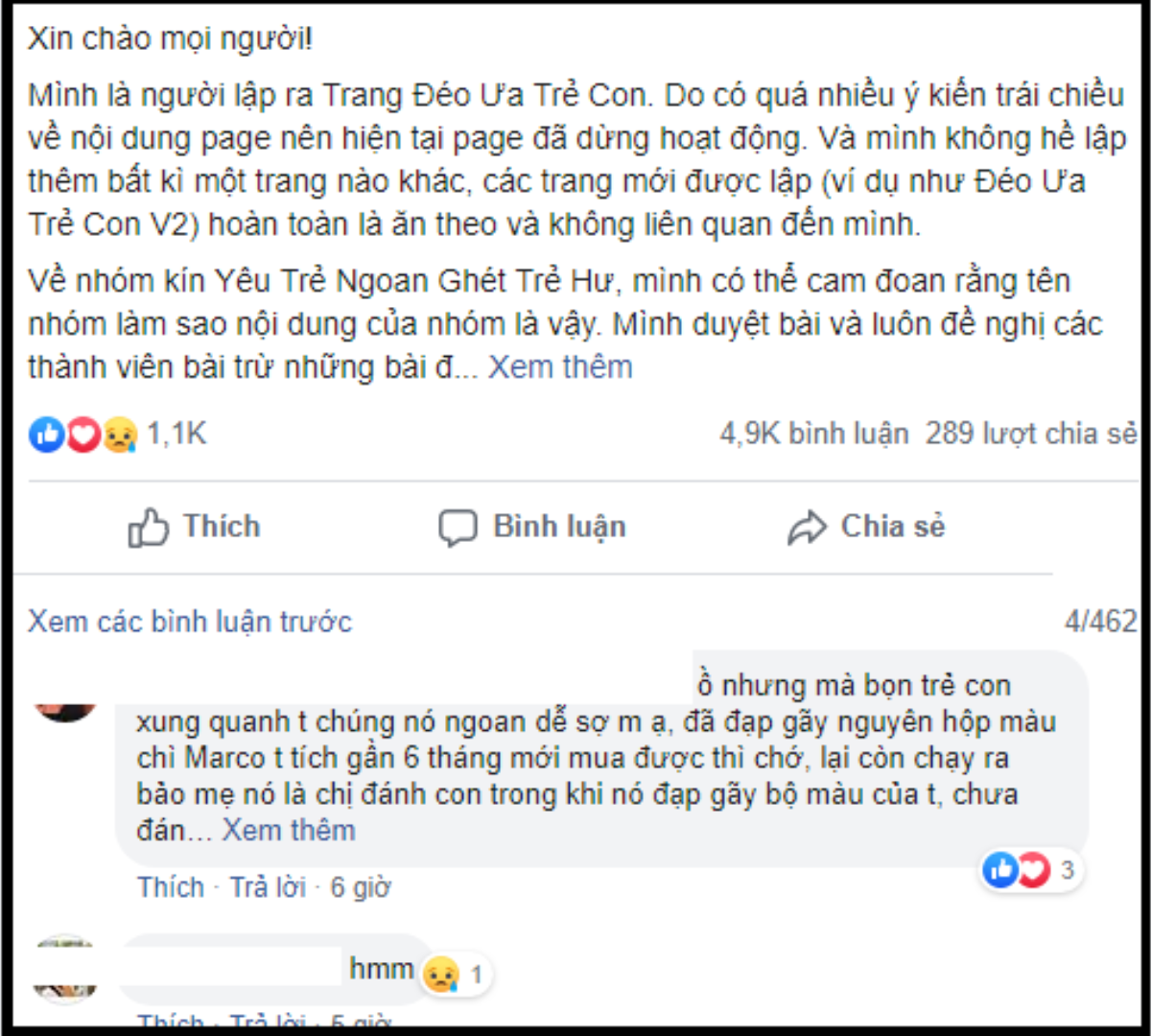 Bị lên án đến khoá page vì nội dung 'thù ghét trẻ con', admin khẳng định: 'Ngoài đời mình chưa từng đánh đập, kì thị bất kì đứa trẻ nào' Ảnh 6