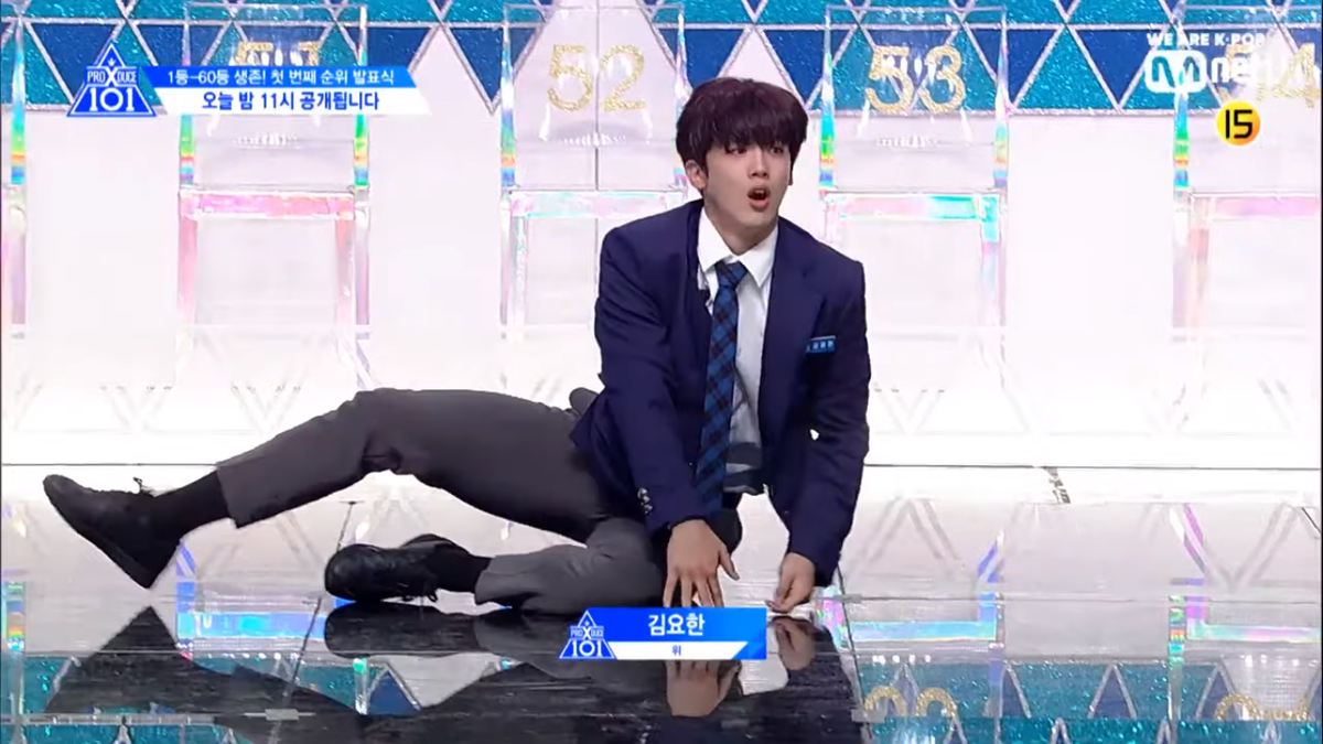 Kim Yohan té ngã trên sân khấu PRODUCE X 101.