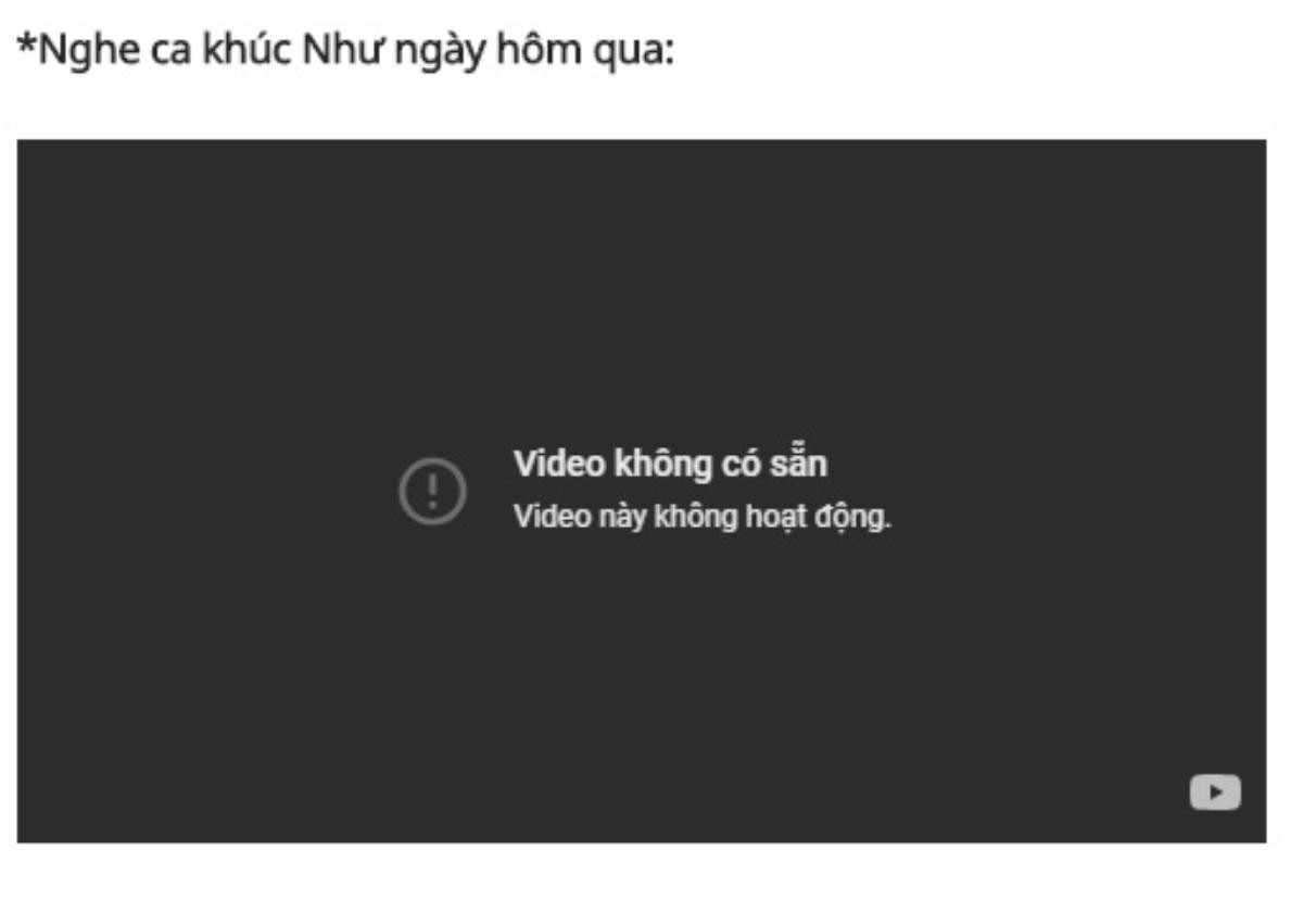 Góc khó hiểu: Sky xôn xao một ca khúc của Sơn Tùng M-TP bất ngờ vừa bị xóa khỏi Youtube Ảnh 1