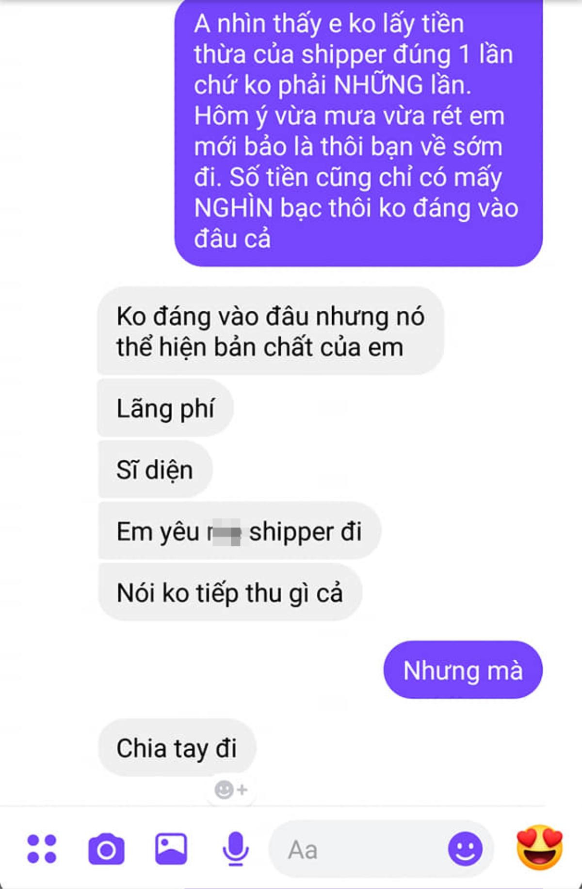 Tips thêm tiền cho shipper, cô gái bị người yêu mắng mỏ là 'lãng phí, sĩ diện' và đòi chia tay Ảnh 5