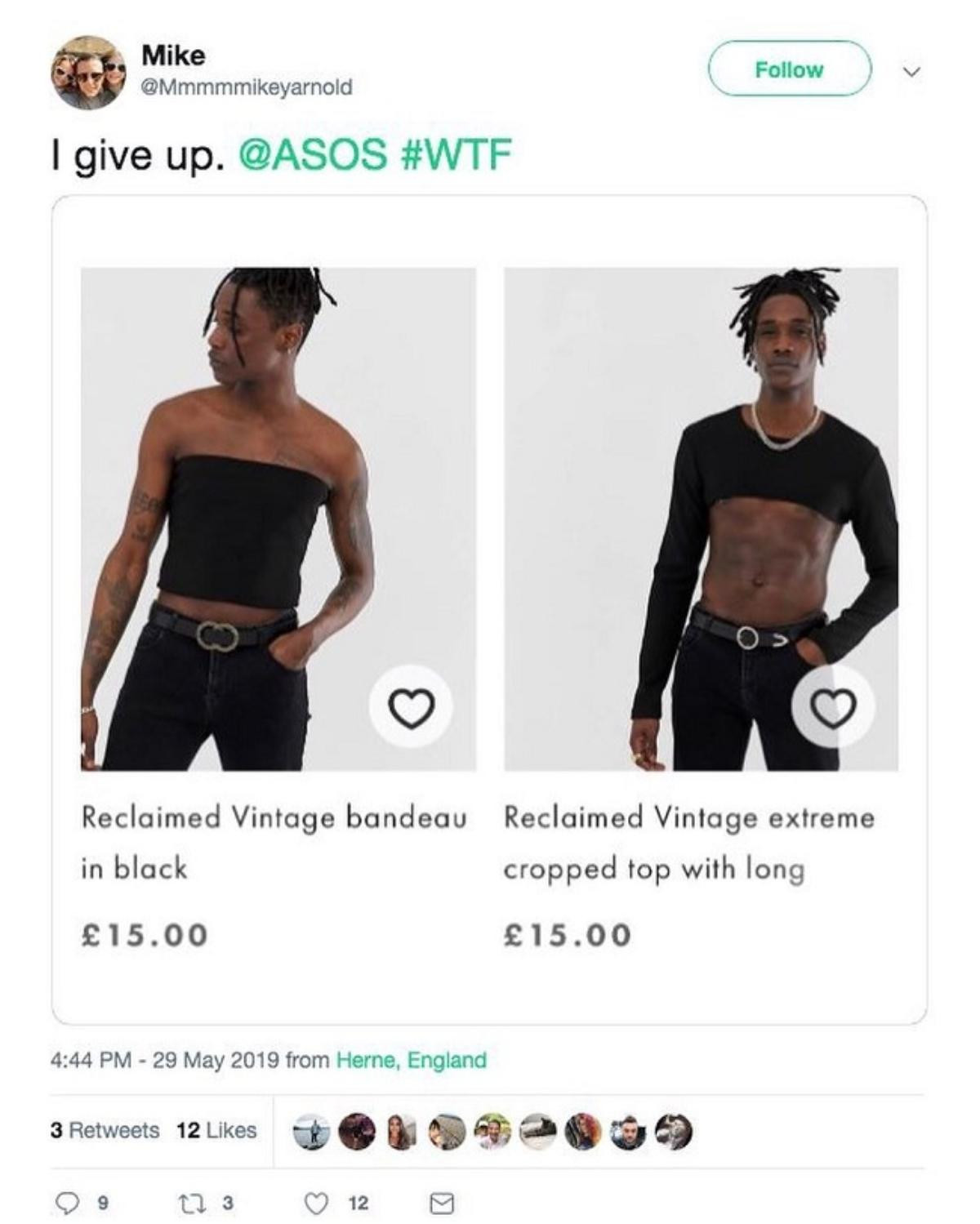 Áo croptop dành cho đàn ông của ASOS bị ném đá dị hợm Ảnh 4