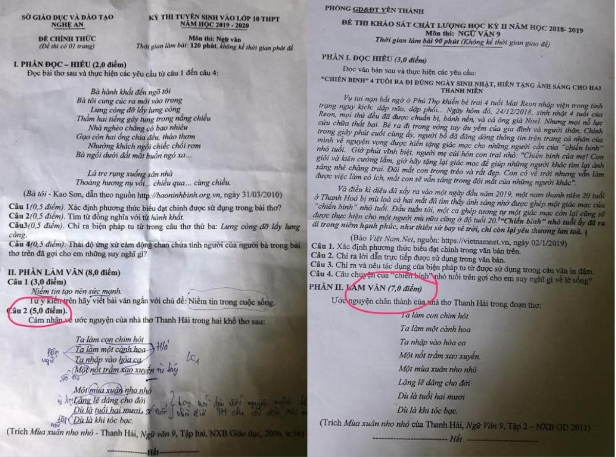 Nghệ An: Đề thi tuyển sinh Ngữ văn lớp 10 'trùng' với đề thi học kỳ II lớp 9? Ảnh 1