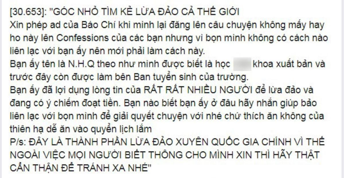 Nữ sinh trường đại học nổi tiếng Hà Nội bị tố lừa đảo tiền bạc, thường xuyên 'cầm nhầm' đồ đạc trong phòng KTX Ảnh 1