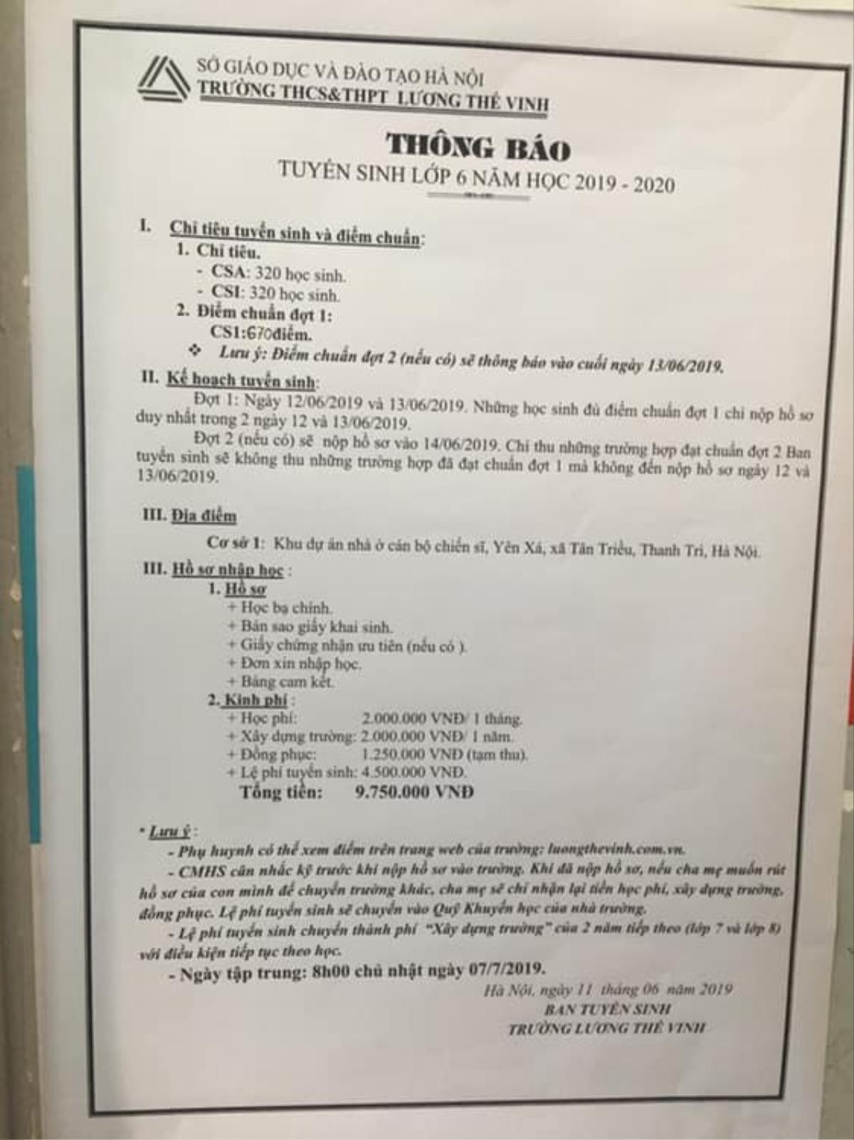 Trường THCS và THPT Lương Thế Vinh thay đổi điểm chuẩn phút chót khiến học sinh khóc ròng, từ đậu thành trượt sau 1 đêm Ảnh 1