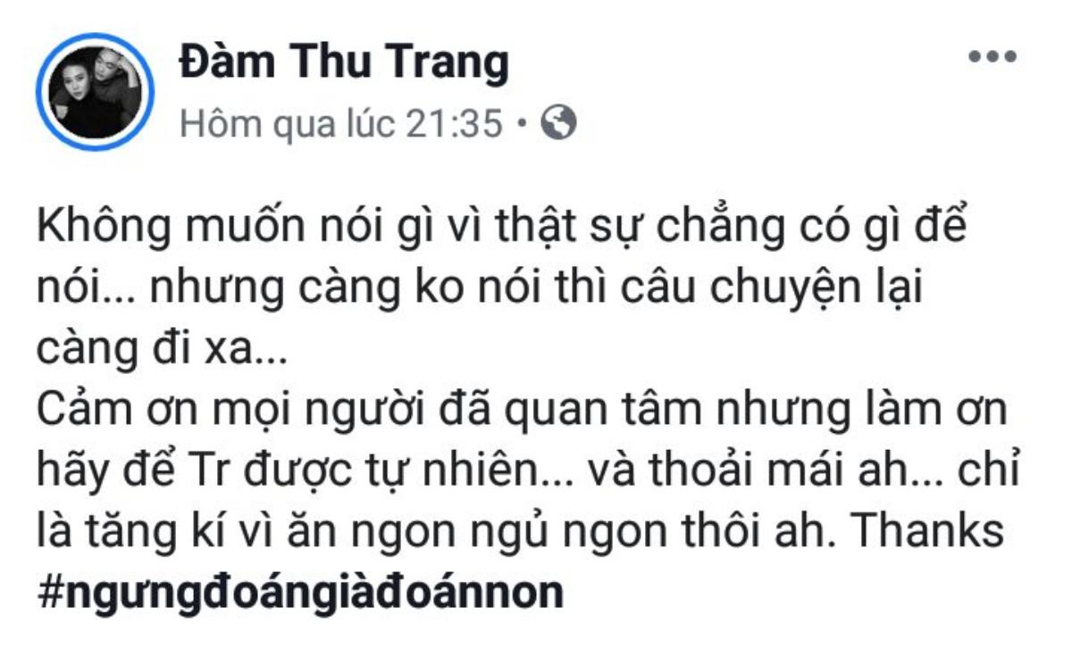 Đàm Thu Trang bất ngờ chia sẻ về tin đồn mang thai với Cường Đôla khiến công chúng bất ngờ Ảnh 7