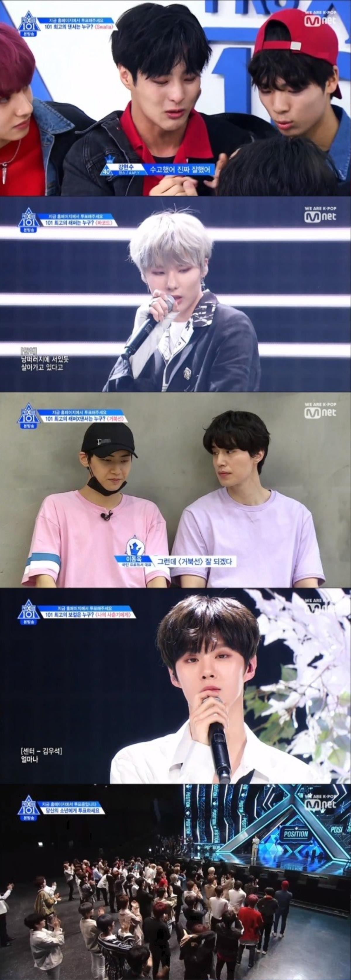 'Produce X 101' tập 7: Kim Woo Seok - Lee Jin Hyuk (UP10TION) thắng lớn, đứng top tìm kiếm ở Hàn Ảnh 1