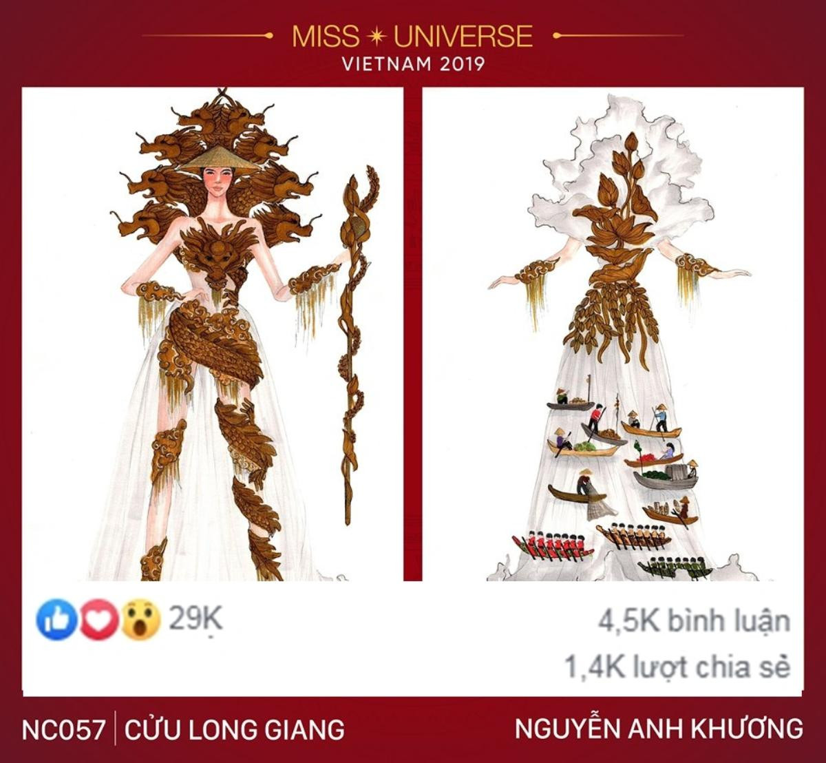 Top 10 thiết kế dẫn đầu bình chọn National Costume: Mẫu Hoàng Thùy ưng ý bao nhiêu điểm? Ảnh 6