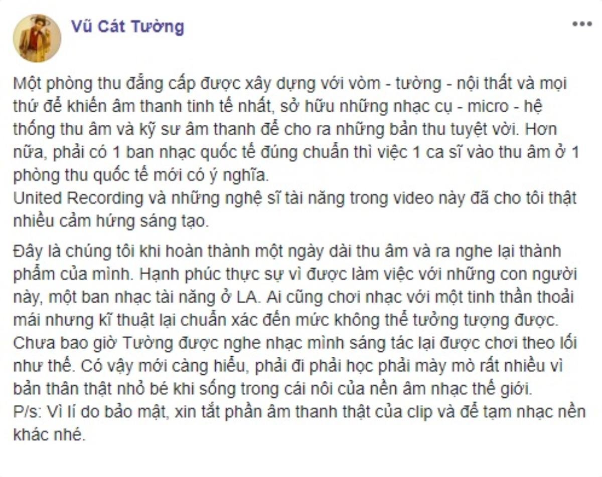 Vũ Cát Tường xuất hiện tại phòng thu 'đáng mơ ước nhất' của Hollywood để thực hiện dự án mới Ảnh 1