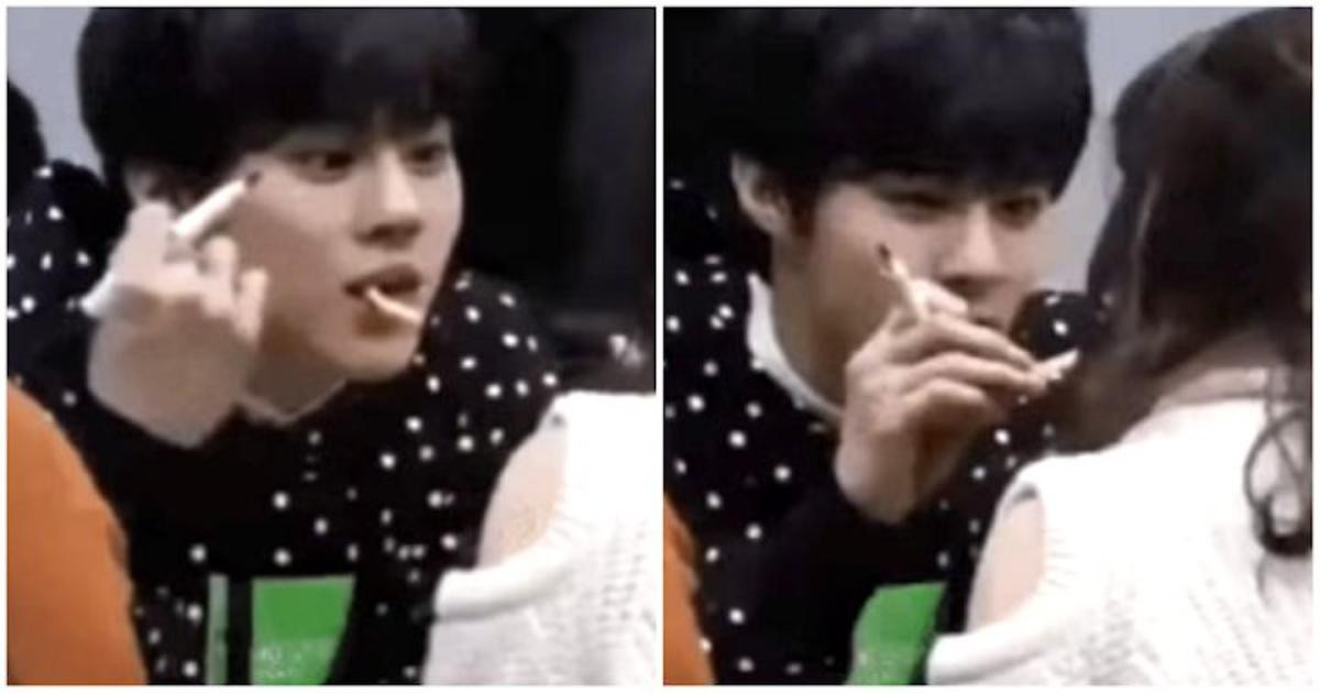 Thực tập sinh 'Produce X 101' Kim Wooseok khiến cộng đồng mạng tan chảy khi ăn bánh que cùng fan Ảnh 1