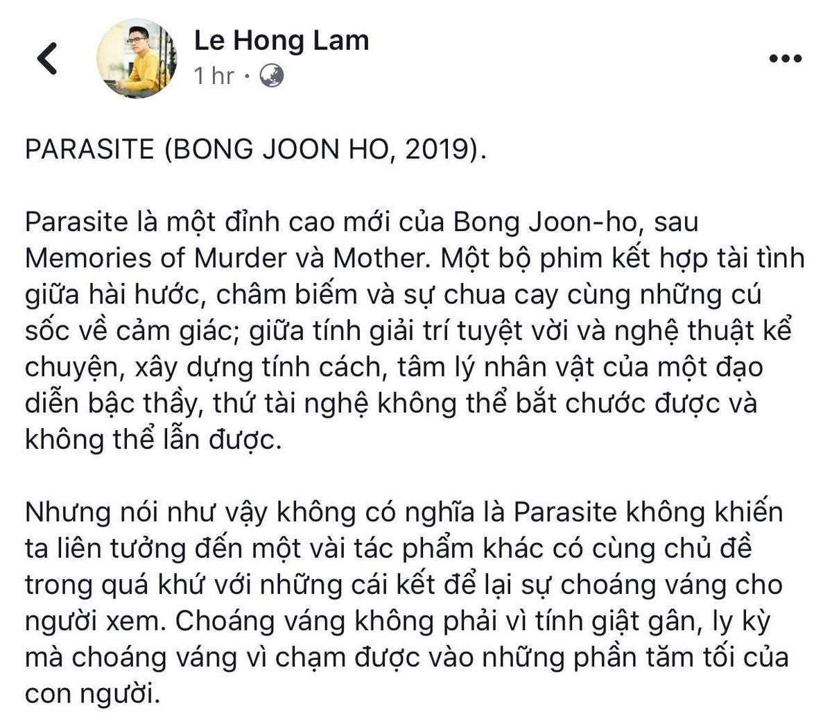 Cư dân mạng giành 'cơn mưa lời khen' cho phim điện ảnh Hàn Quốc 'Parasite - Ký sinh trùng' Ảnh 5